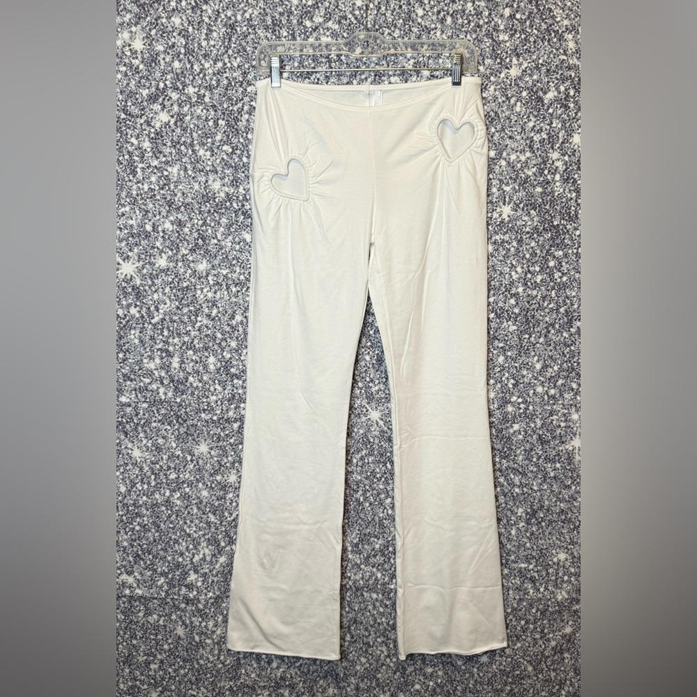 Skims Cotton Jersey Heart Cutout Leggings (Snow)